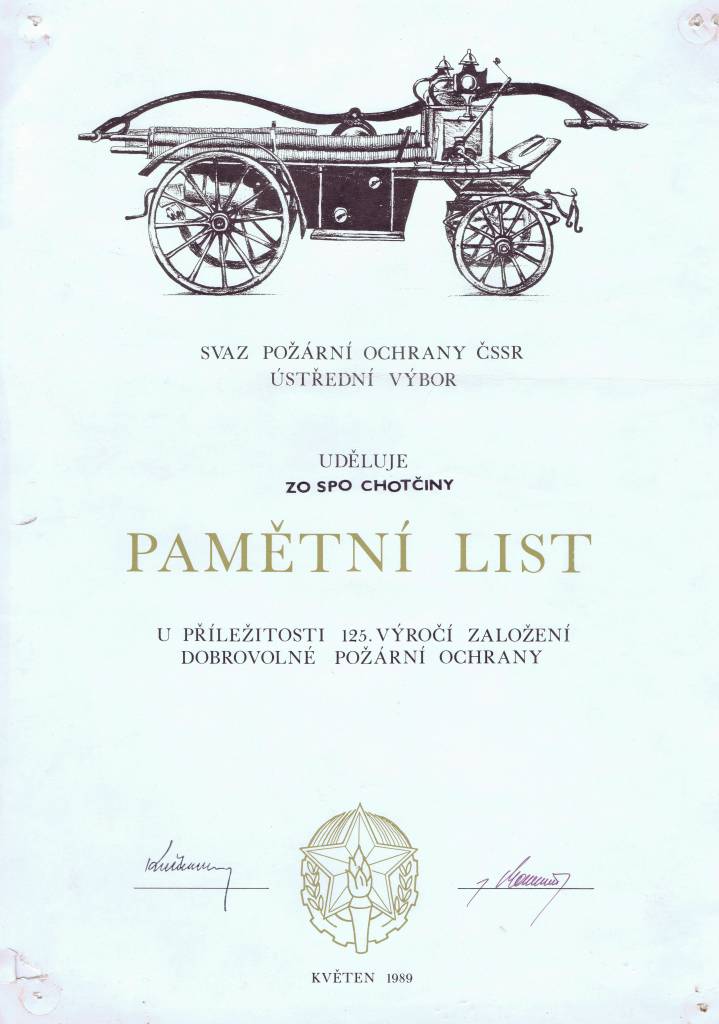 1989 pamětní list